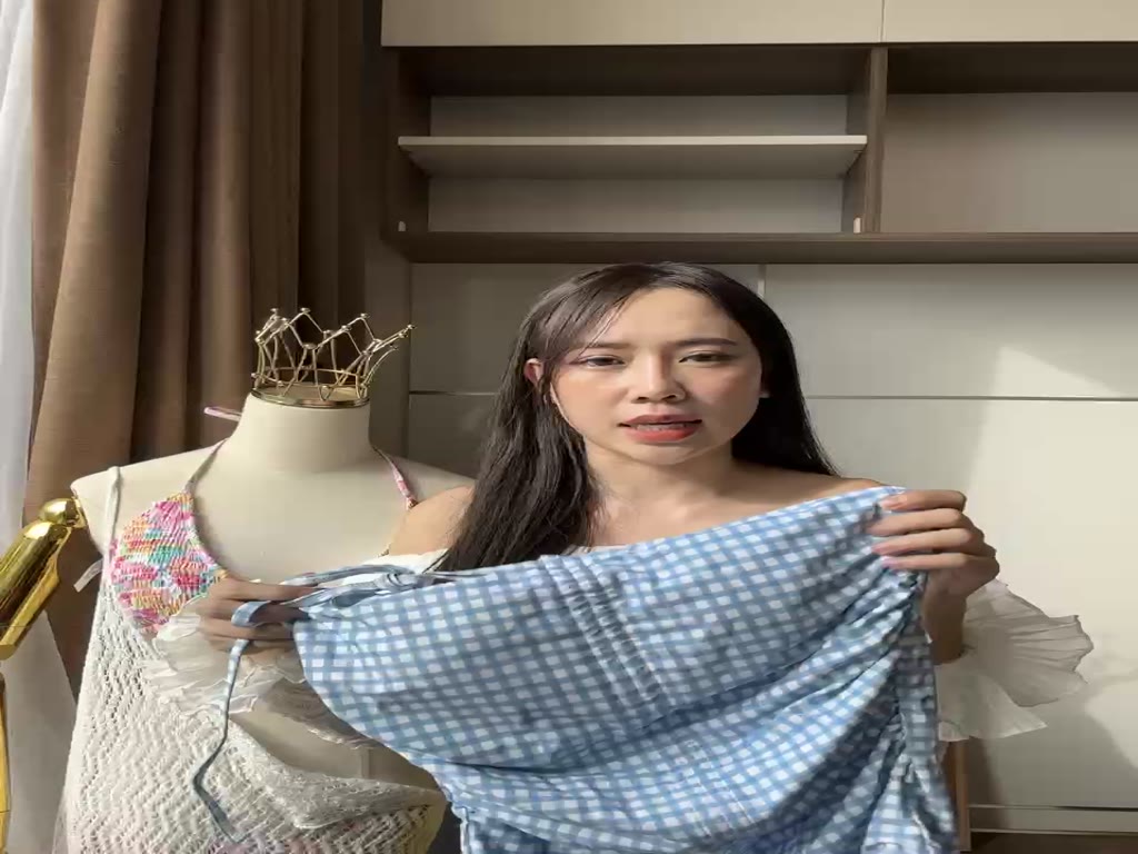 （486-LiLyBikini) BIKINI MỘT MẢNH RÚT DÂY KẺ CARO HÀN QUỐC DỄ THƯƠNG | BigBuy360 - bigbuy360.vn