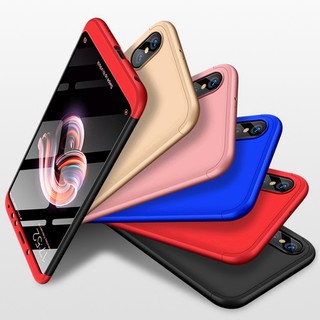 Ốp điện thoại nhựa cứng mặt nhám màu trơn bảo vệ 360 độ cho Xiaomi Redmi Note 5 Pro