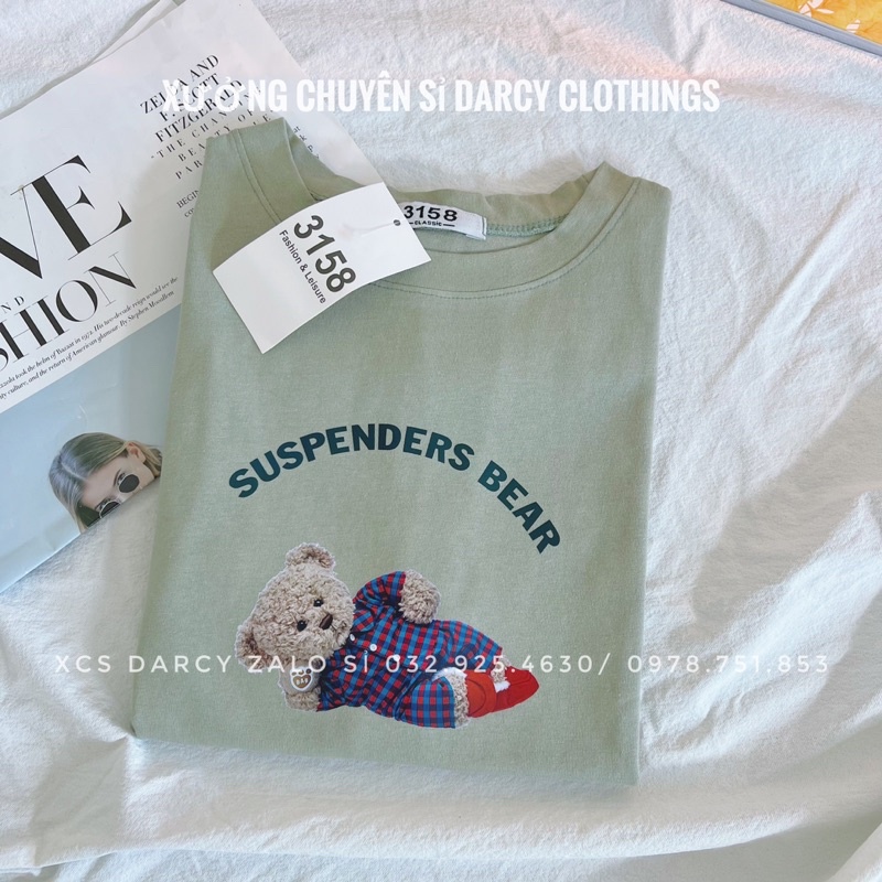 áo thun 3158 ✨ FREESHIP ✨ áo thun Gấu Pizama cotton khô nam nữ