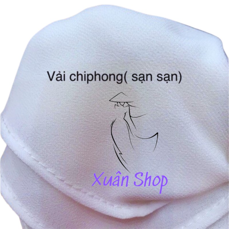 Áo dài trắng học sinh 04 tà chiffon truyền thống may sẵn