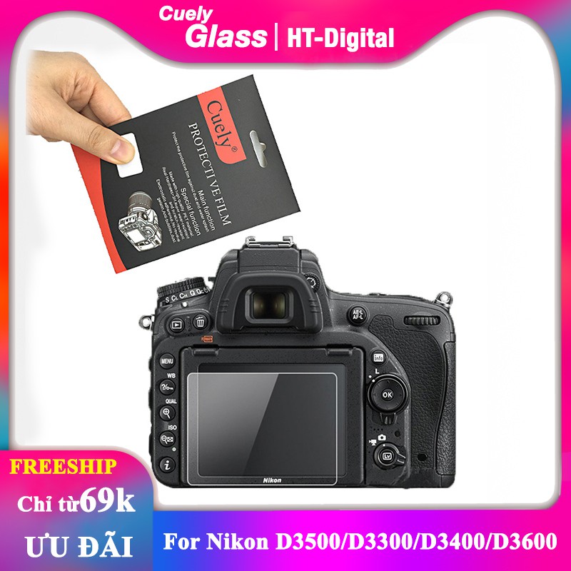 Miếng dán màn hình cường lực cho máy ảnh Nikon D3500/D3300/D3400/D3600