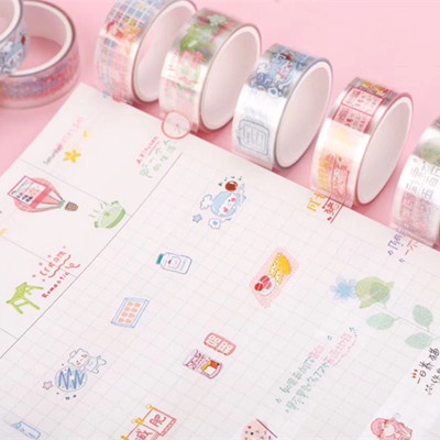 [HÀNG CÓ SẴN] Băng dính trang trí cuộn washi tape trang trí sổ nhiều hình dễ thương