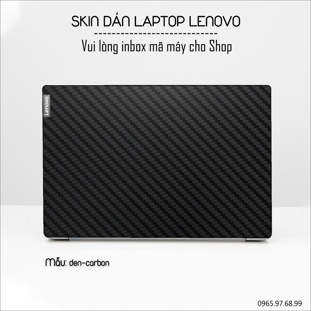 Skin dán Laptop Lenovo màu đen carbon (inbox mã máy cho Shop)