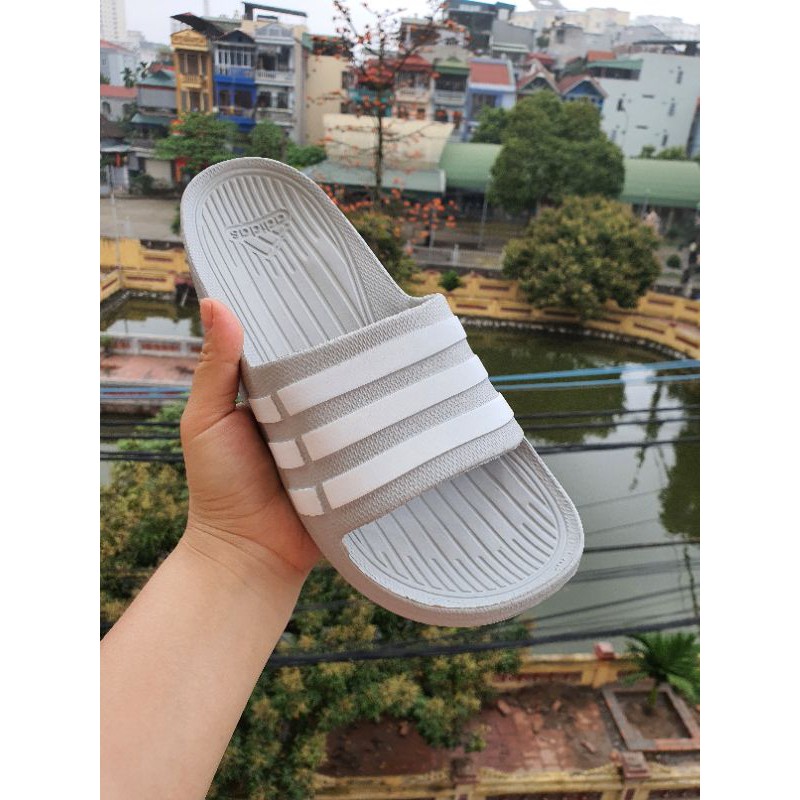 Dép nam đi trong nhà chất siêu nhẹ màu xám kẻ trắng[ cam kết giá rẻ nhất sàn