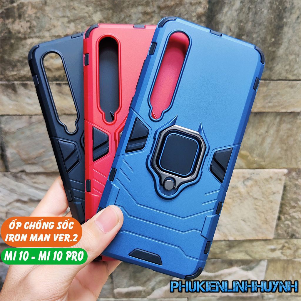 Xiaomi Mi 10, Mi 10 Pro_Ốp Lưng chống sốc Iron Man Ver 2 siêu bền