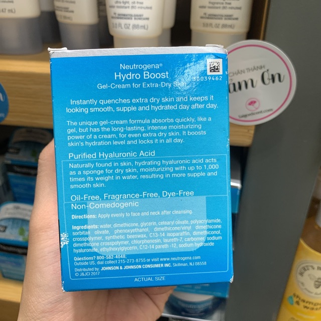 Kem dưỡng ẩm da khô Neutrogena Hydro Boost Gel-Cream ( 48g )