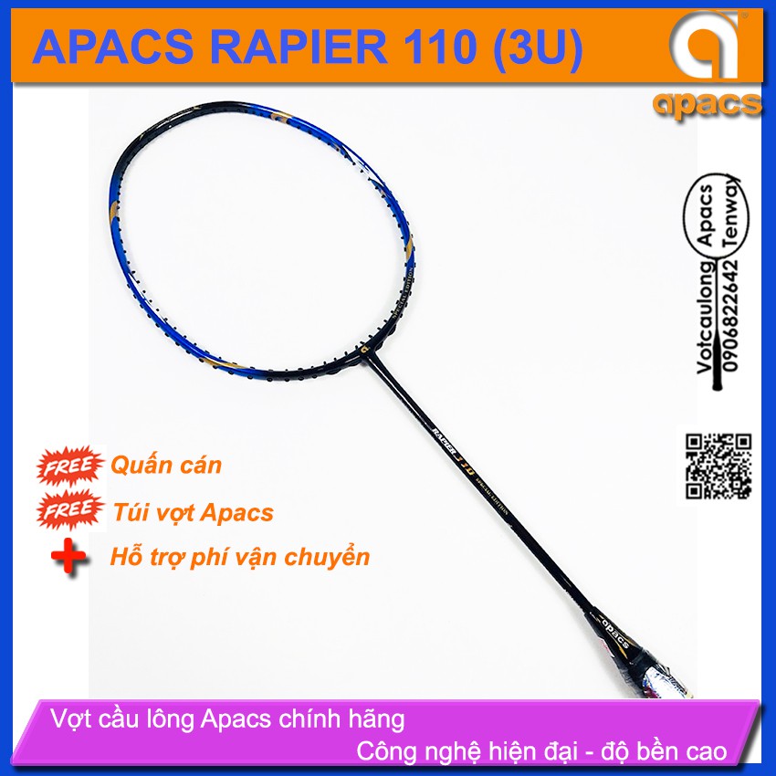 [Vợt cầu lông Apacs Rapier 110 - 3U] Vợt 3U giá rẻ nhất so với các dòng vợt trên thị trường