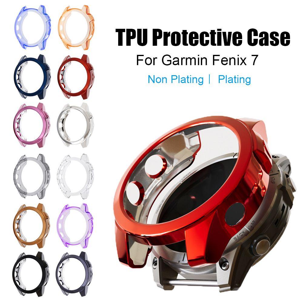 MYRONGVN Ốp TPU Mạ Chống Bụi &amp; In Vân Tay Cho Đồng Hồ Garmin Fenix 7