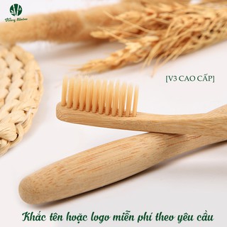 [V3] 1 bàn chải đánh răng bằng tre cao cấp, khắc tên free theo yêu cầu.