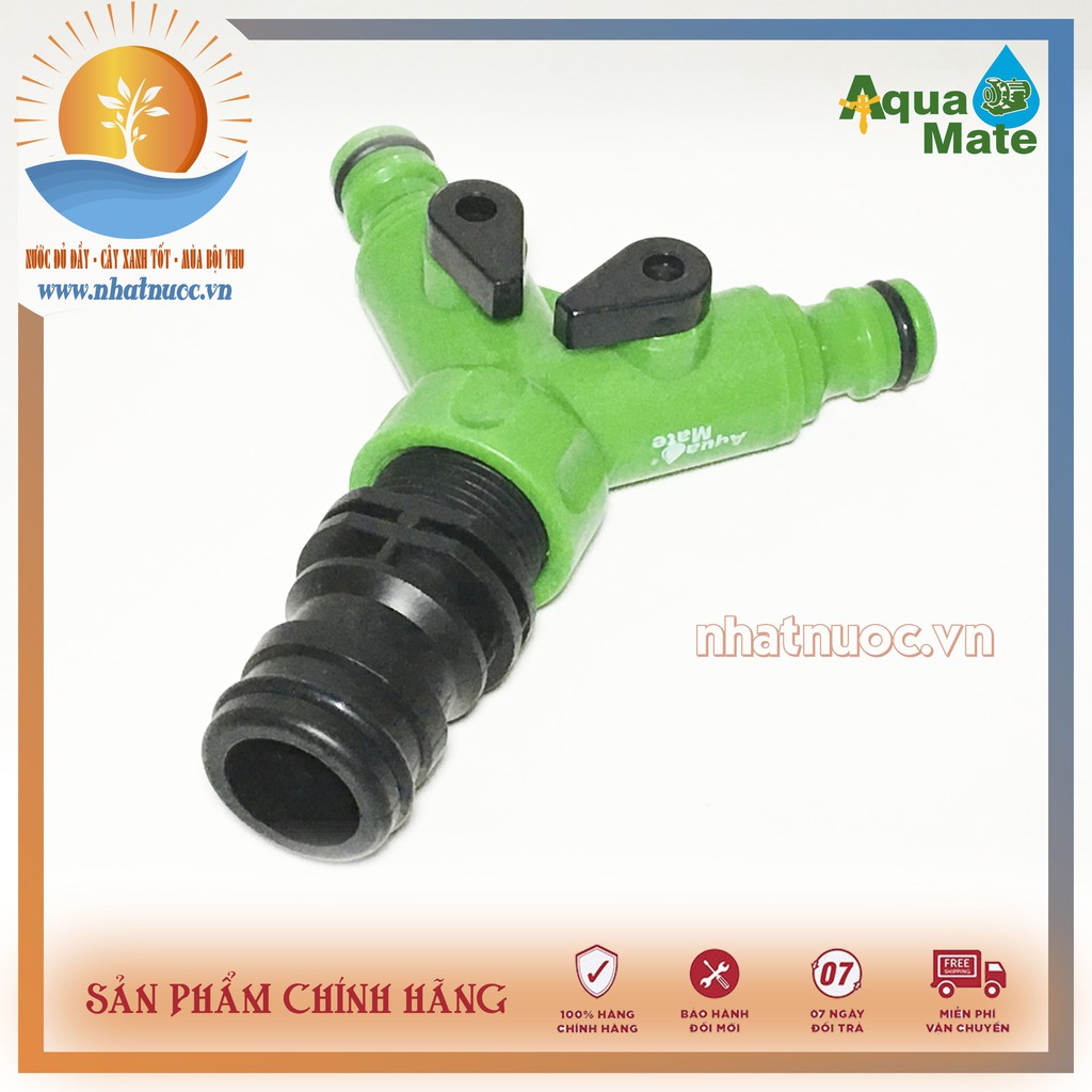 Nối ống nước chia 2 ngã có van đóng mở Aquamate W-3270