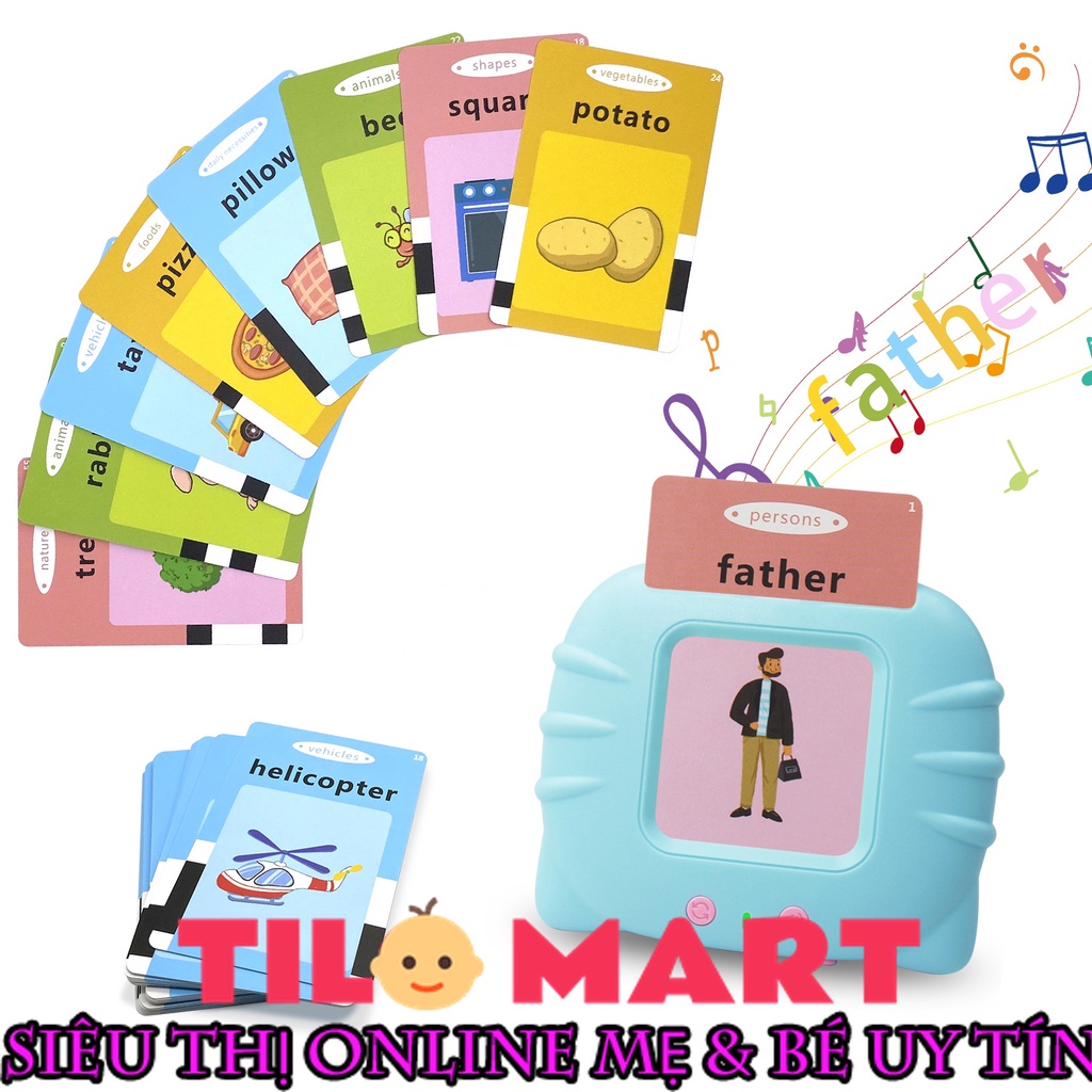 Đồ chơi giáo dục cho bé máy học song ngữ Anh-Việt bao gồm thẻ TILO KIDS TLK-1199
