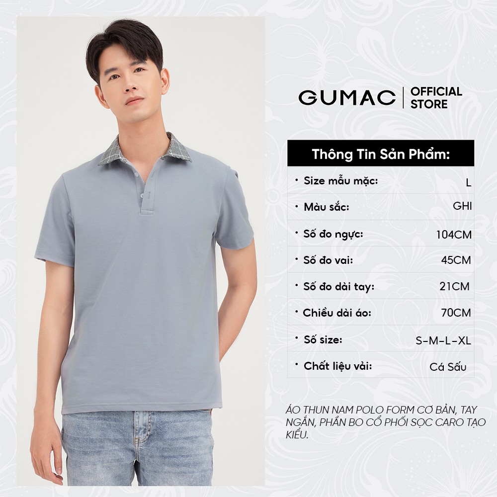 Áo thun polo nam phối cổ GUMAC đủ màu, mẫu cao cấp mới nhất ATNB465 | BigBuy360 - bigbuy360.vn