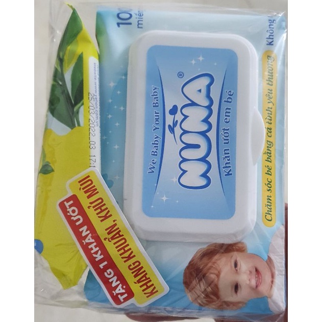 Khăn ướt NUNA ( 100 miếng ko mùi )