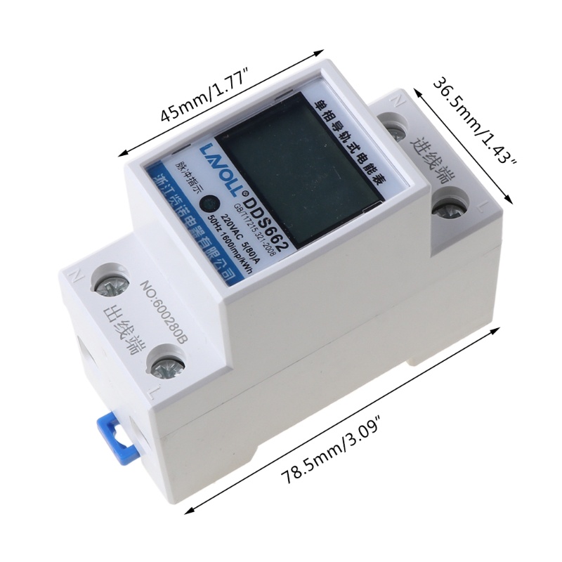 Thiết Bị Đo Công Suất Watt Màn Hình LCD Kỹ Thuật Số kWh 230V AC 50Hz Din