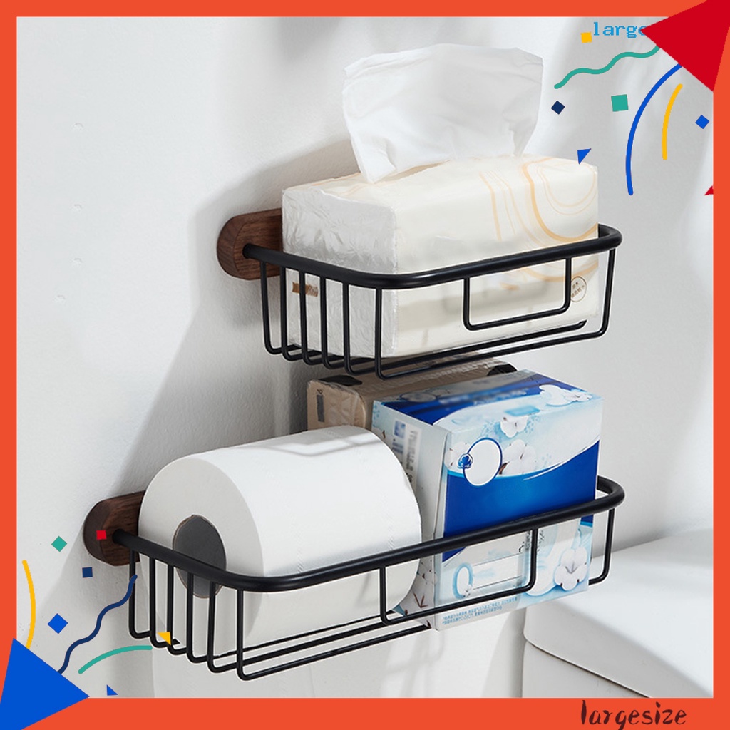 Giá Đỡ Cuộn Giấy Vệ Sinh Gắn Tường Bằng Hợp Kim Nhôm Không Khoan Kích Thước Lớn Tiện Dụng Cho Nhà Bếp