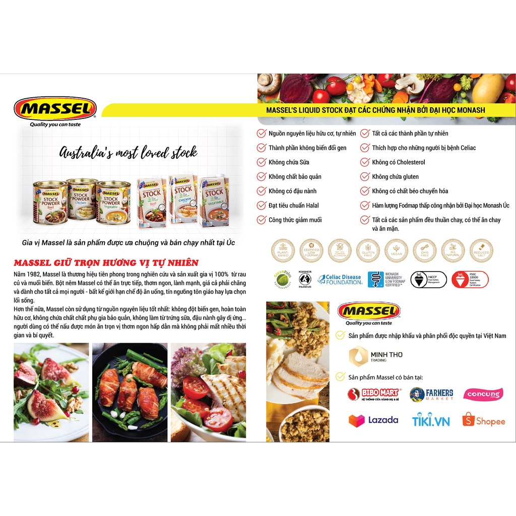 Bột nêm Massel Advantage Classic Vegetable Stock Powder 2.5kg