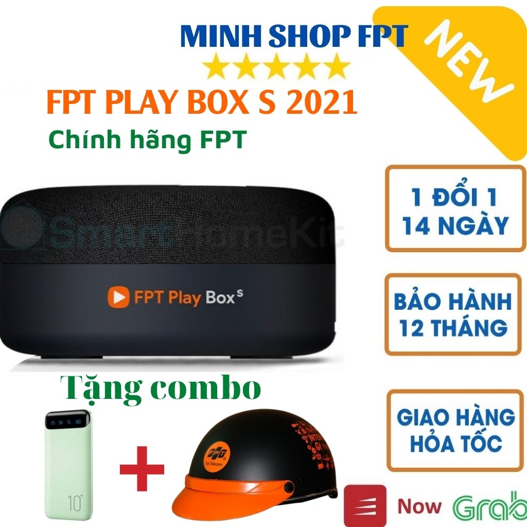 FPT Play Box S 2021 Mã T590 2021, T550 2020 SMART HUB kết hợp loa thông minh nói không chạm hands free Android tv box