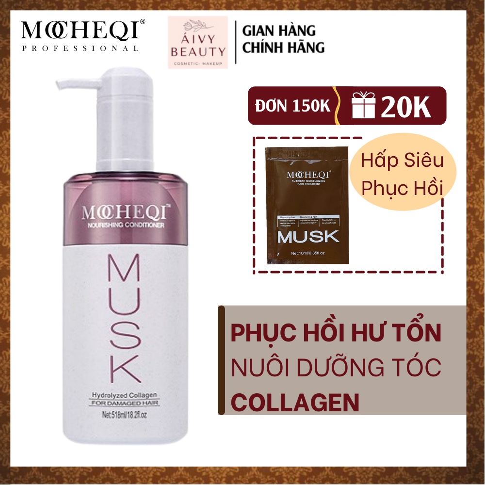 Dầu xả Phục Hồi Hư Tổn Nuôi Dưỡng Tóc MOCHEQI MUSK Hydrolyzed Collagen