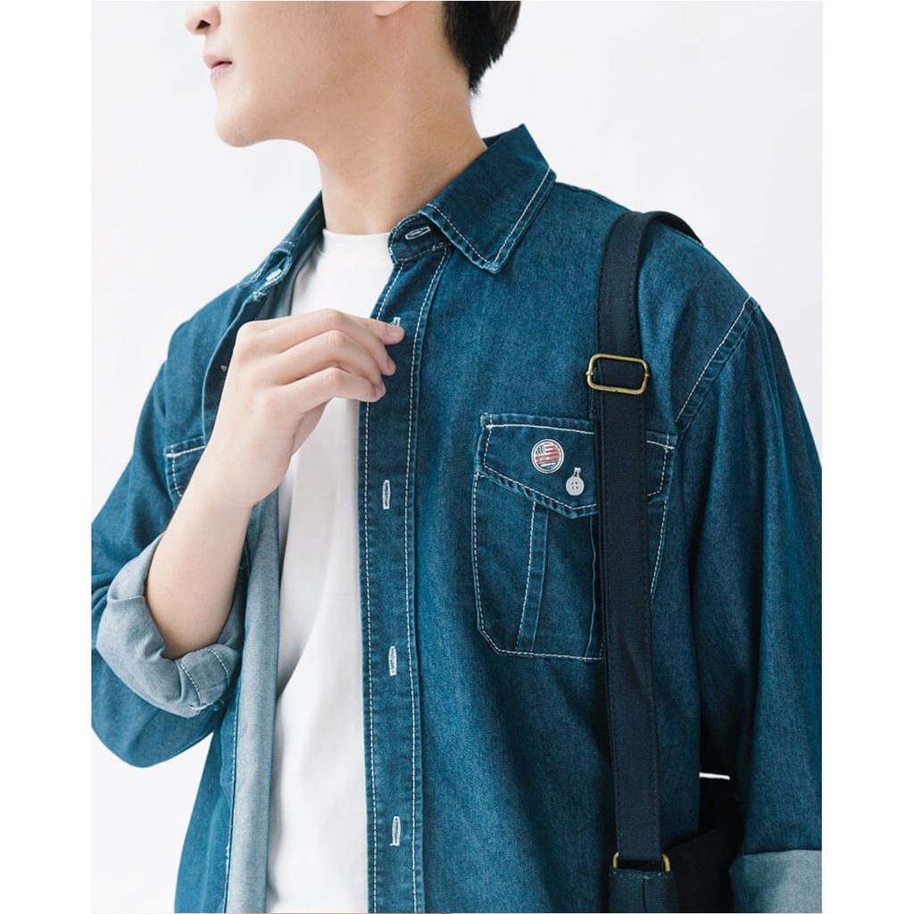 Áo Sơ Mi Vải Bò Nam SSSTUTTER Retro Denim Shirt