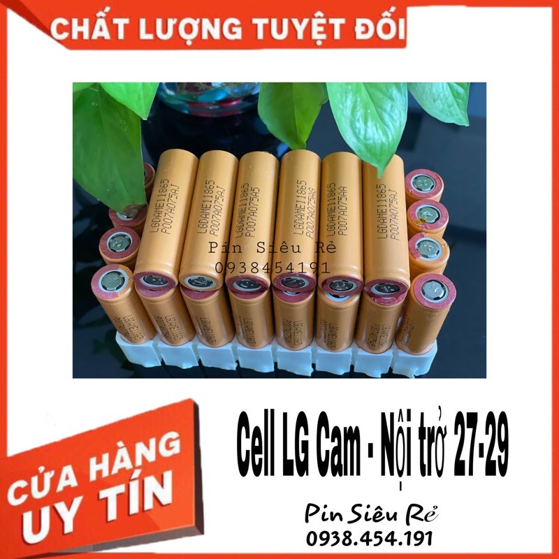 Cell LG Cam: Nội trở 27-29, LG Xanh: Nội trở: 32-34