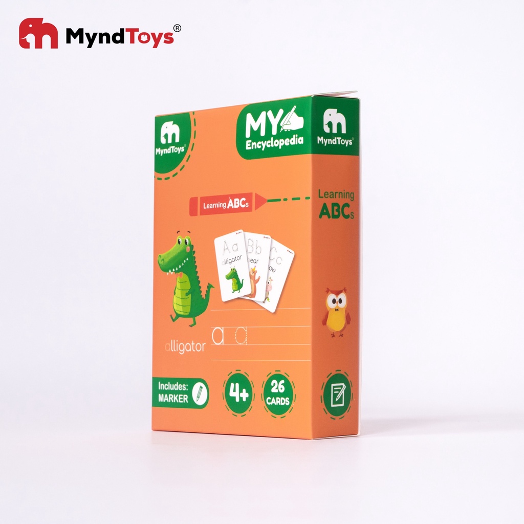 Bộ Đồ Chơi Xếp Hình My Encyclopedia Learning ABC 26 Cards MyndToys - BỐ KHỦNG LONG