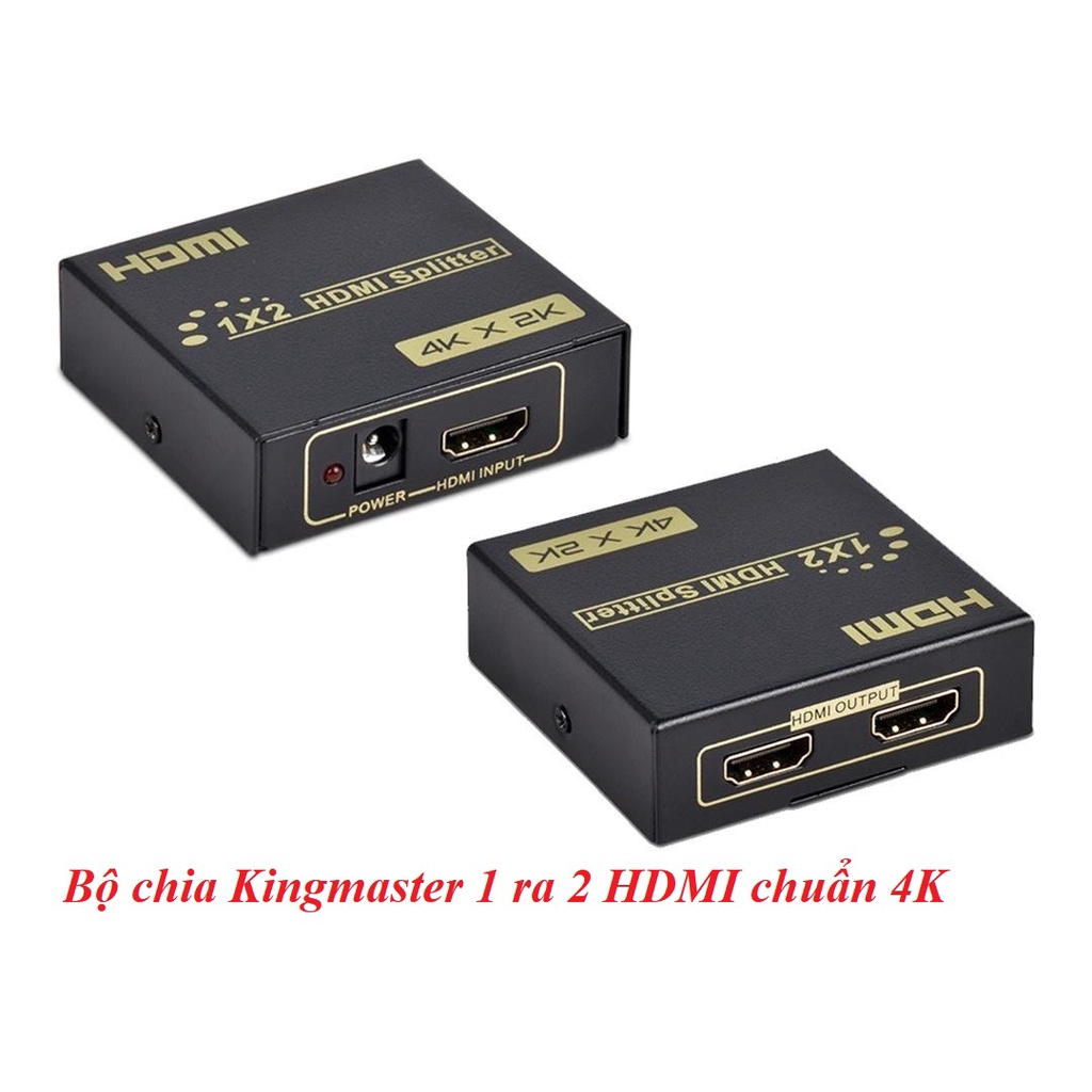 Bộ chia HDMI Switch, HDMI Splitter  Kingmaster 1 ra 2  hỗ trợ 3D chuẩn 4k 2K full HD siêu nét - Hàng cao cấp vỏ thép