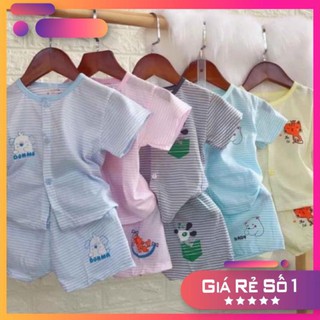 Bộ cộc tay Noubaby cotton kẻ thoáng mát cho bé yêu