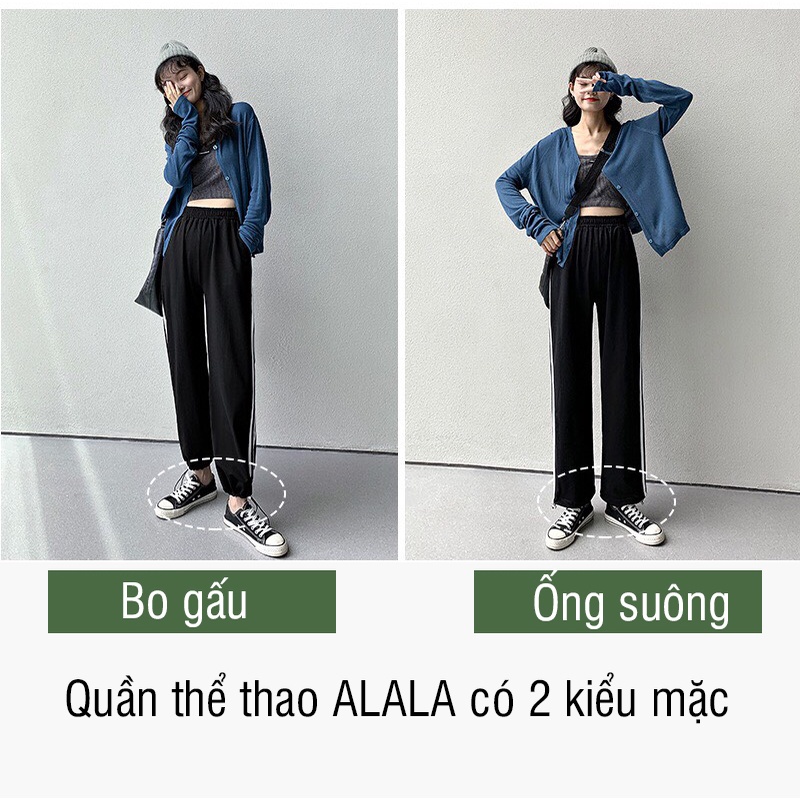 Quần Jogger ống rộng bo gấu rút dây ALALA form ống rộng boom mặc được 2 kiểu thời trang Unisex chất vải nỉ da cá dày dặn