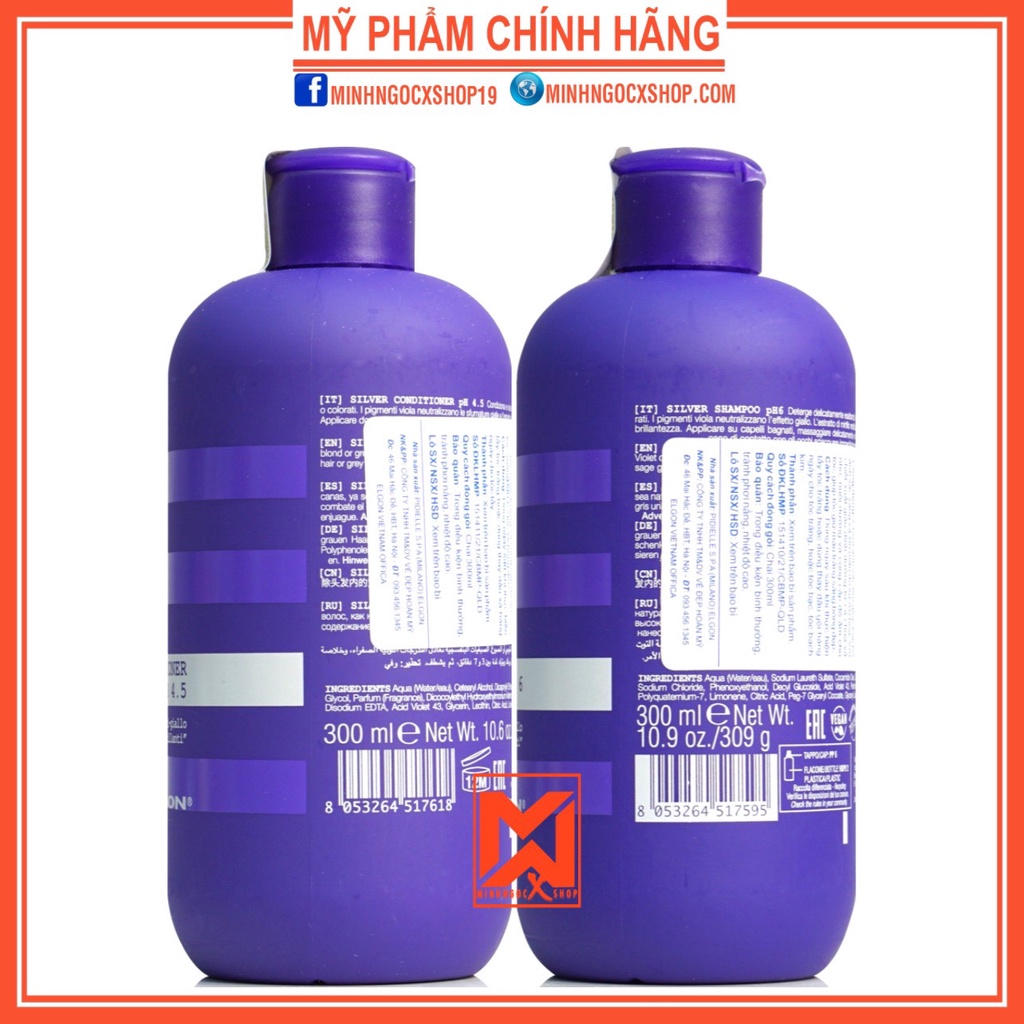 ELGON DẦU GỘI XẢ TÍM KHỬ VÀNG ELGON CHO TÓC TẨY TRẮNG BẠCH KIM 300ML CHÍNH HÃNG