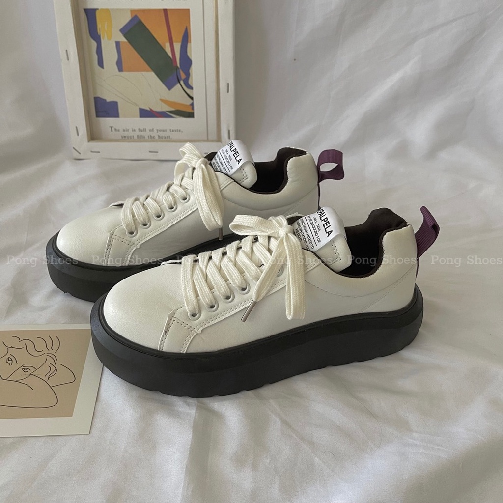 Giày Sneaker PongShoes phong cách Ulzzangs màu đen, trắng FULL HỘP Mã 1421