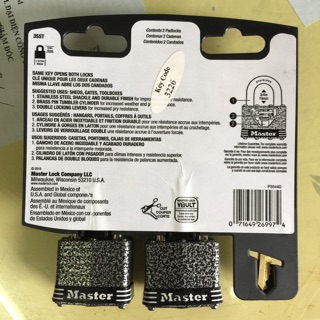 [Hỏa tốc HCM] Bộ 2 ổ khóa Master Lock chung chìa 3SST