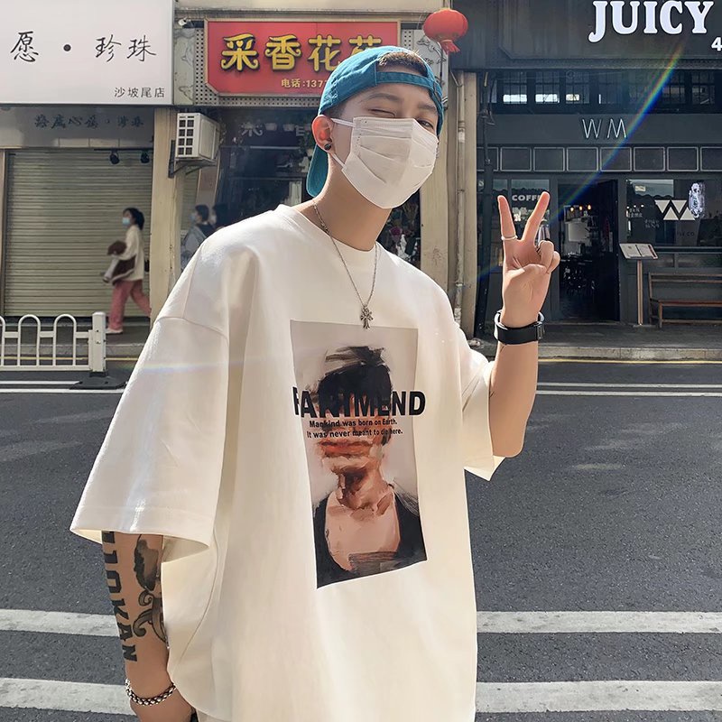 Áo Thun Ngắn Tay Dáng Rộng In Hình Phong Cách hip hop 2022 Thời Trang Mùa Hè Dành Cho Cả Nam Và Nữ