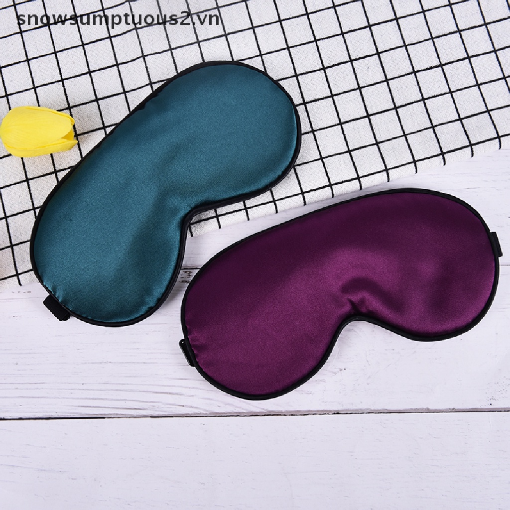 [Hàng mới về] Miếng bịt mắt ngủ giả lụa nguyên chất có đệm chắn ánh sáng thư giãn cho du lịch