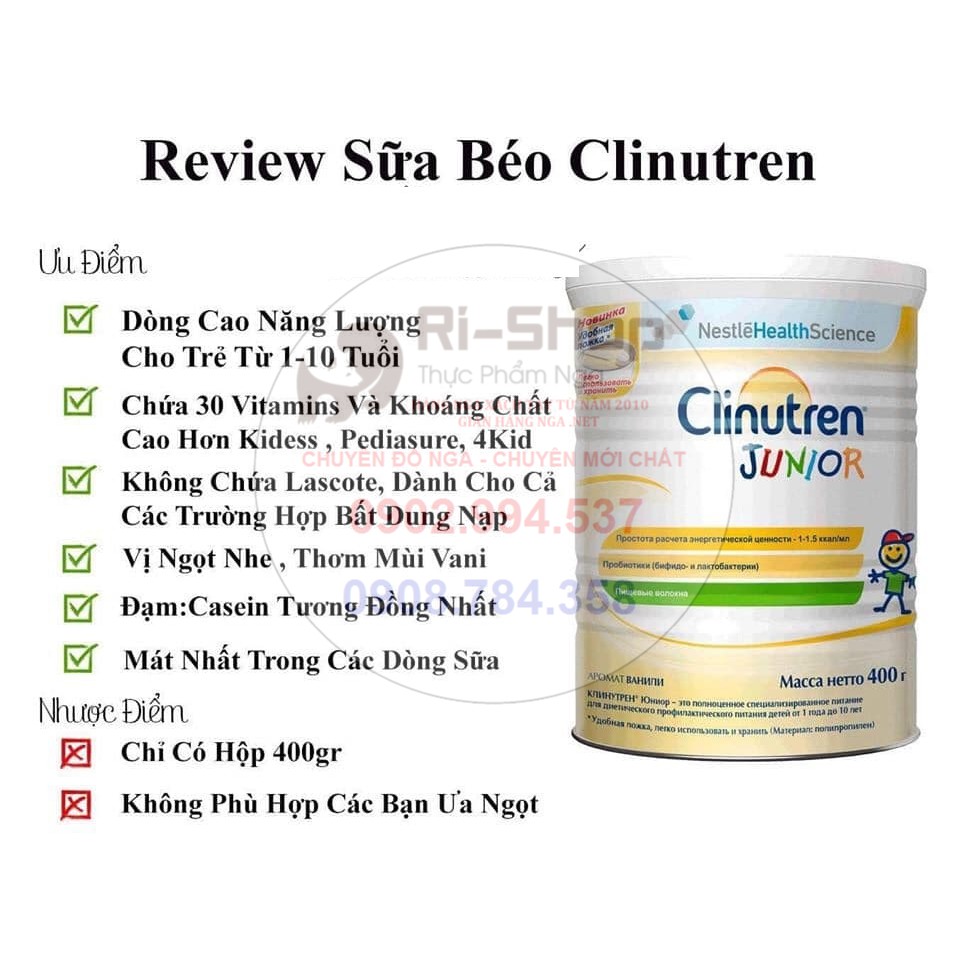 Sữa bột Clinutren của Nga 400gr