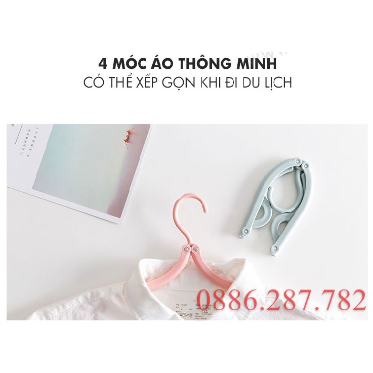 COMBO 10 Móc treo quần áo mini du lịch gập gọn VIDA Nhật Bản