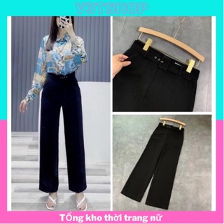 [FREE SHIP -CLIP THẬT]  QUẦN ỐNG RỘNG  ĐAI chất tuyêt mưa  -QUẦN CULLOTES DÀI( không đẹp hoàn tiền)