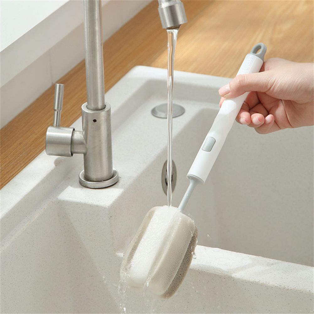 Cọ rửa ly tách bằng bọt biển tay cầm dài nhiều màu tùy chọn cho nhà bếp