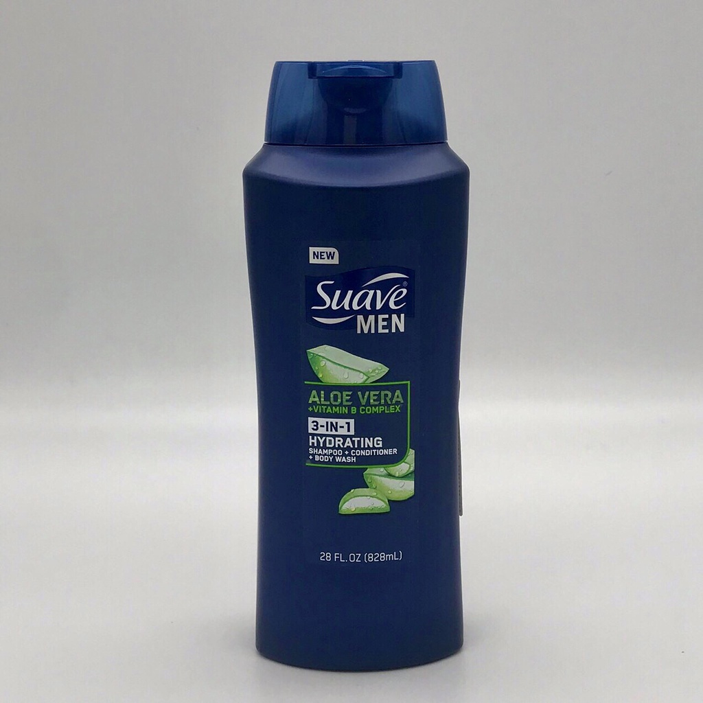 Dầu Gội Tắm Xả Suave Men 3in1 828ml USA