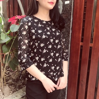 Áo peplum hoa