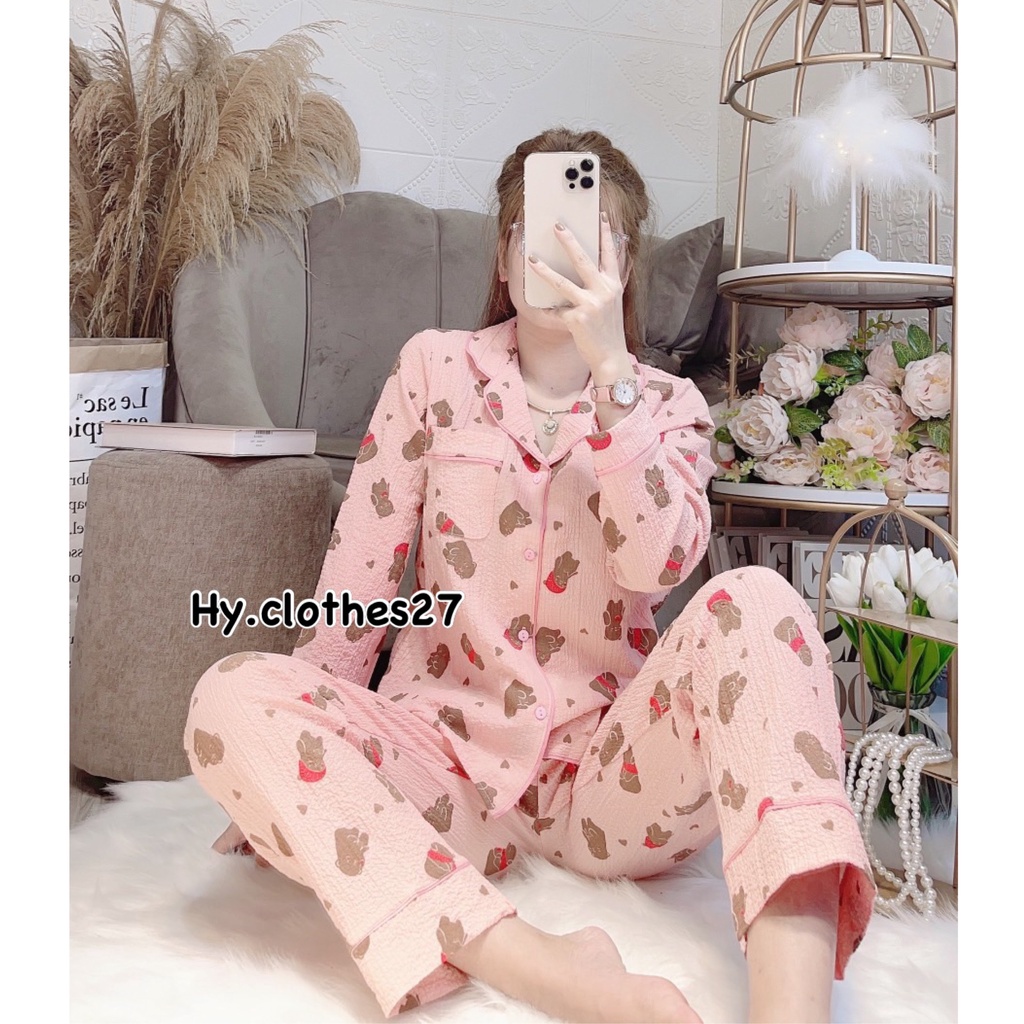 BỘ NGỦ DÀI TAY ĐŨI XỐP mềm đẹp / pyjama tay dài