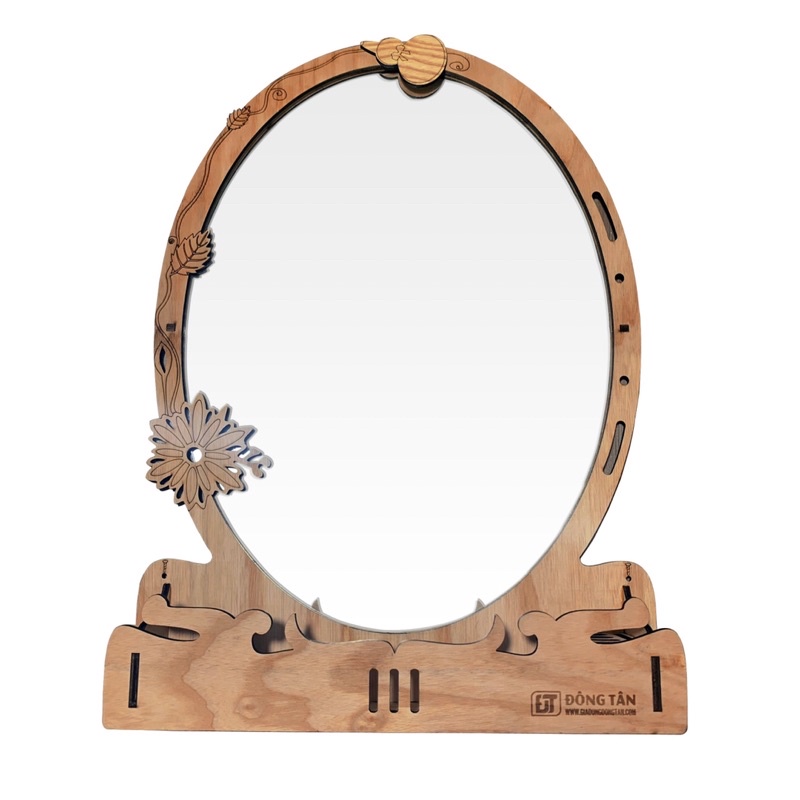 Gương gỗ treo tường chống thấm nước Elip Đại cao cấp