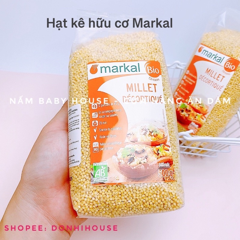 Hạt kê hữu cơ Markal cho bé ăn dặm từ 6 tháng: hạt nấu cháo dinh dưỡng