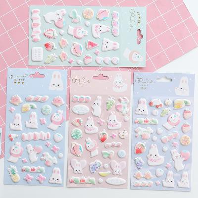 set sticker cô gái gấu thỏ roro jump SSI1 12 tấm sticker cute sticker dễ thương