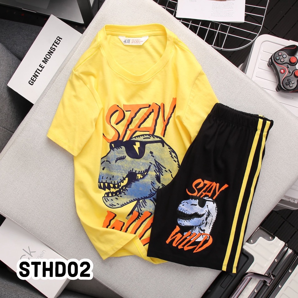 Đồ Bộ Bé Trai Size Đại Set Bộ Trẻ Em Chất Cotton Mền Mại, Họa Tiết in 22kg - 45kg 5 - 14 tuổi - STHD