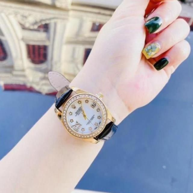 Đồng hồ nam nữ Rolex Dây da thời thượng sang trọng đẳng cấp DuyHienwatch