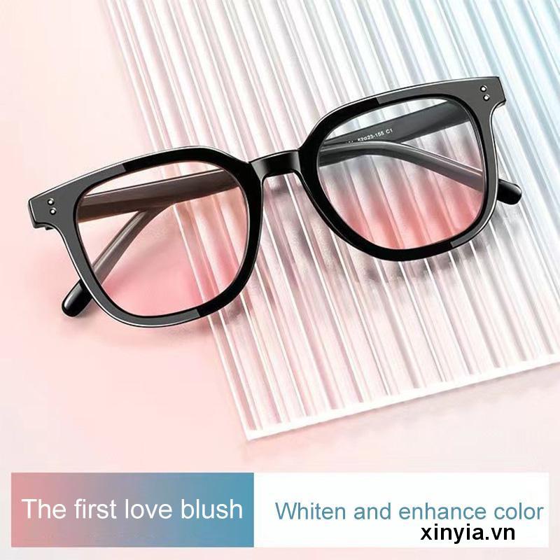 Kính mắt nữ nhiều màu kính hai chấm giá rẻ tạo hiệu ứng má hồng dễ thương hai màu trong suốt gọng đen 2022