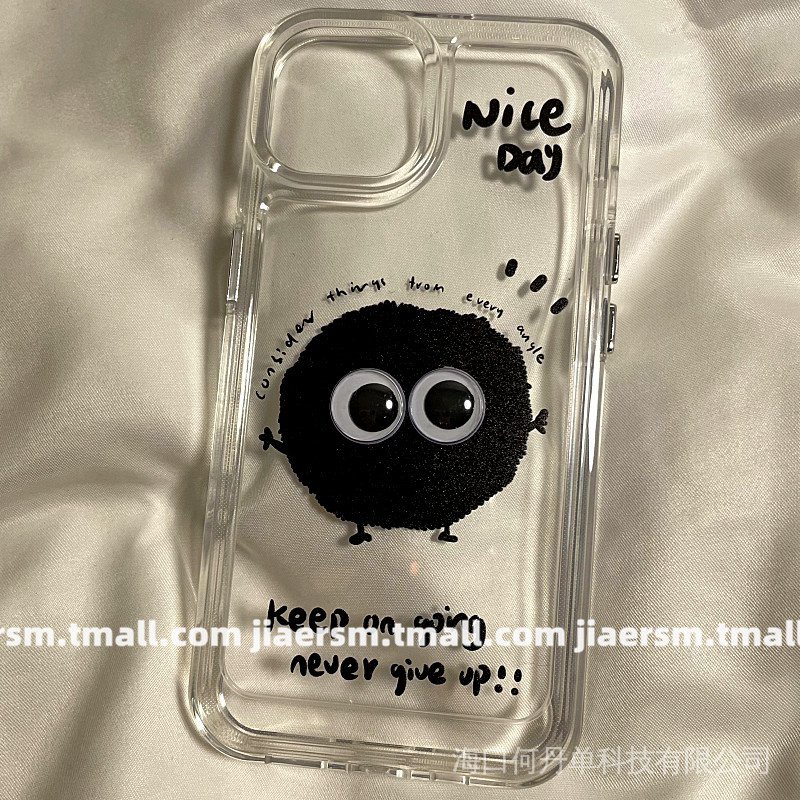 Cute cartoon briquettes shipped on the same day for iphone13pro max Apple 12 phone case iphone11 silicone xsmax transparent x/xr Japanese and Korean 8plus women's all-inclusive anti-fall protective case 0H12