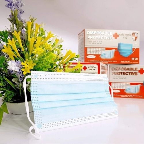 Hộp 50 cái khẩu trang y tế kháng khuẩn 4 lớp lọc Disposable | BigBuy360 - bigbuy360.vn
