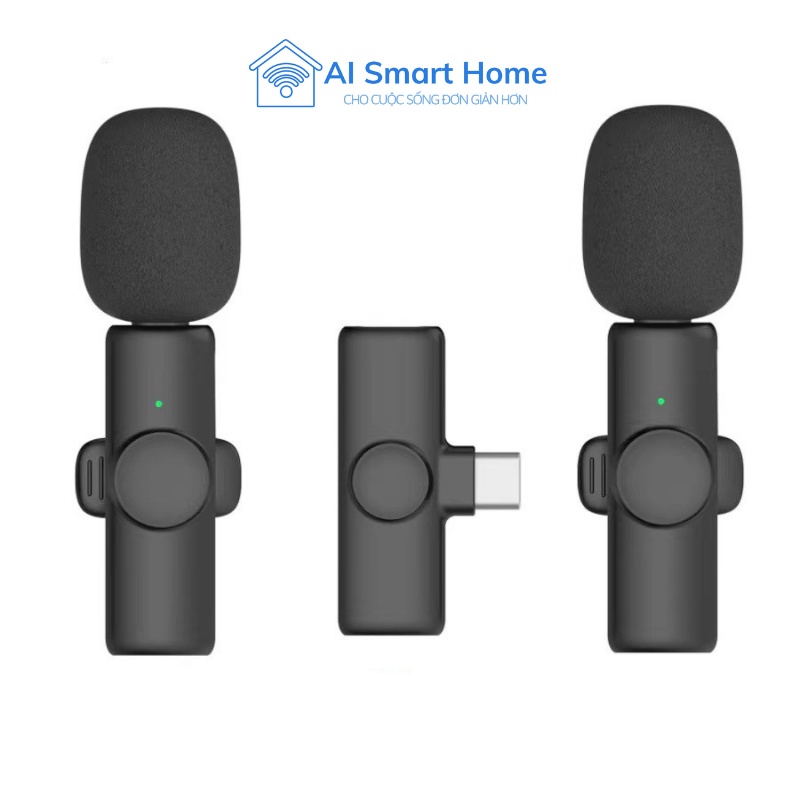 Micro Thu Âm Cài Áo Không Dây K1 Kết Nối Bluetooth Với Điện Thoại Iphone, Samsung - AI Smart Home Shop