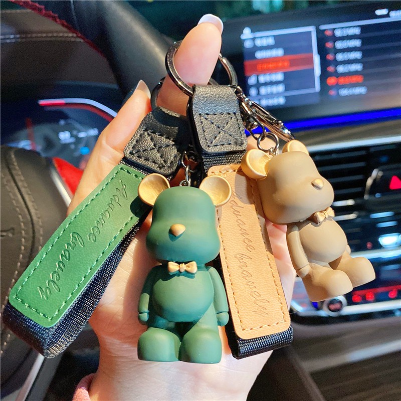 Móc khóa gắn hình gấu hoạt hình phong cách Hàn quốc dễ thương nhiều màu tùy chọn thời trang YD